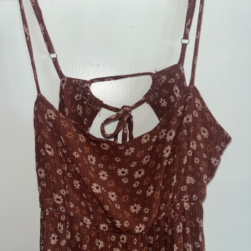 Brown Floral mini dress
